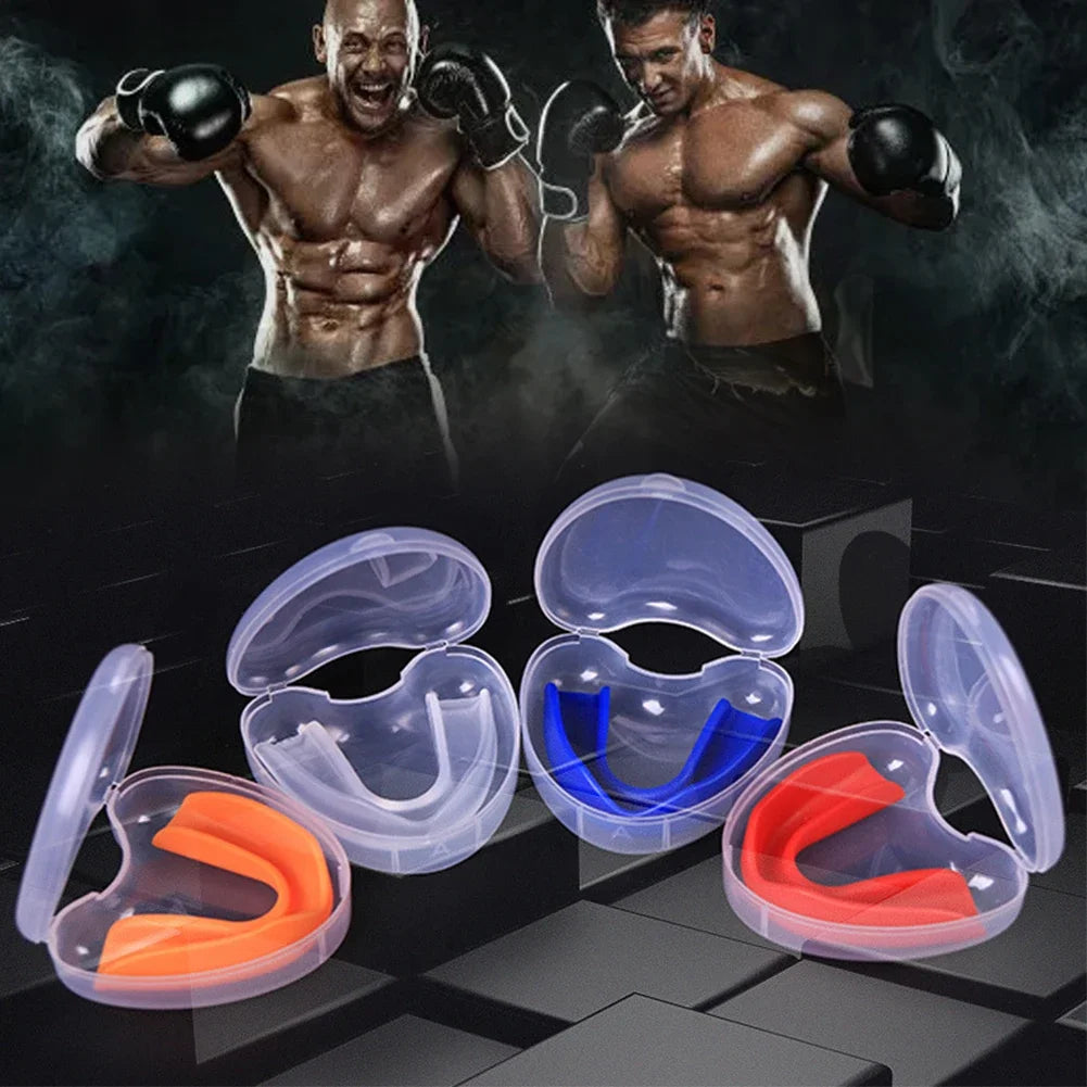 Sport Mouth Guard Teeth Protector Adults Mouthguard Tooth Brace Protection Basketball Rugby Boxing Karate With Plastic Case Box