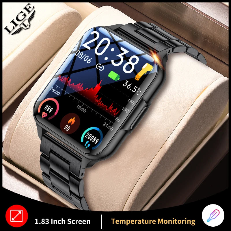 LIGE Bluetooth Call Smart Watch Men Women Health Blood Oxygen Fitness Sports Watches Man Waterproof Smartwatch For Android IOS