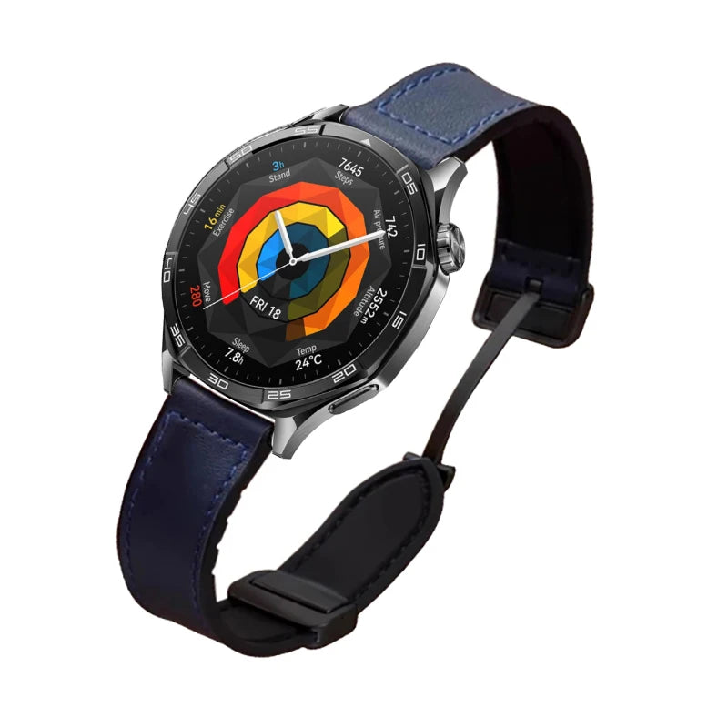 22mm Leather Silicone Strap For Huawei Watch GT 5 Pro GT5 GT4 GT3 GT2 Magnetic Buckle Bracelet For Huawei Watch 4/3 Pro Band