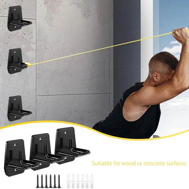 3pcs Multi-Purpose Home Gym Hook For Exercise Space Saving Resistance Band Metal Wall Hook Equipment Home Fitness Attachment