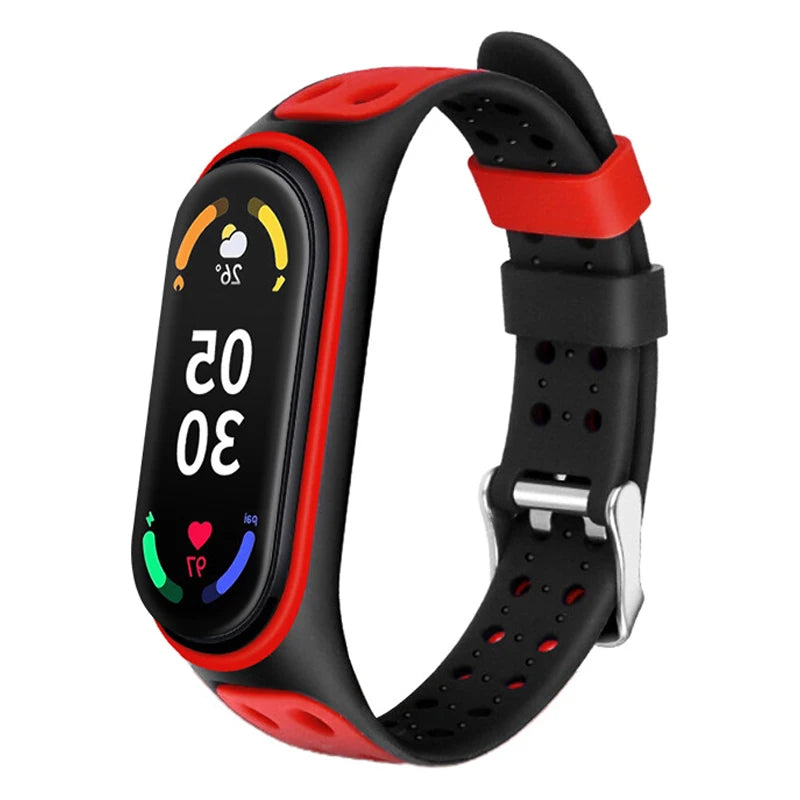 Sport Strap for Mi Band 7 6 5 Bracelet Belt Silicone Watchband Replacement Smartwatch Bracelet for Xiaomi Mi Band 3 4 5 6 Strap