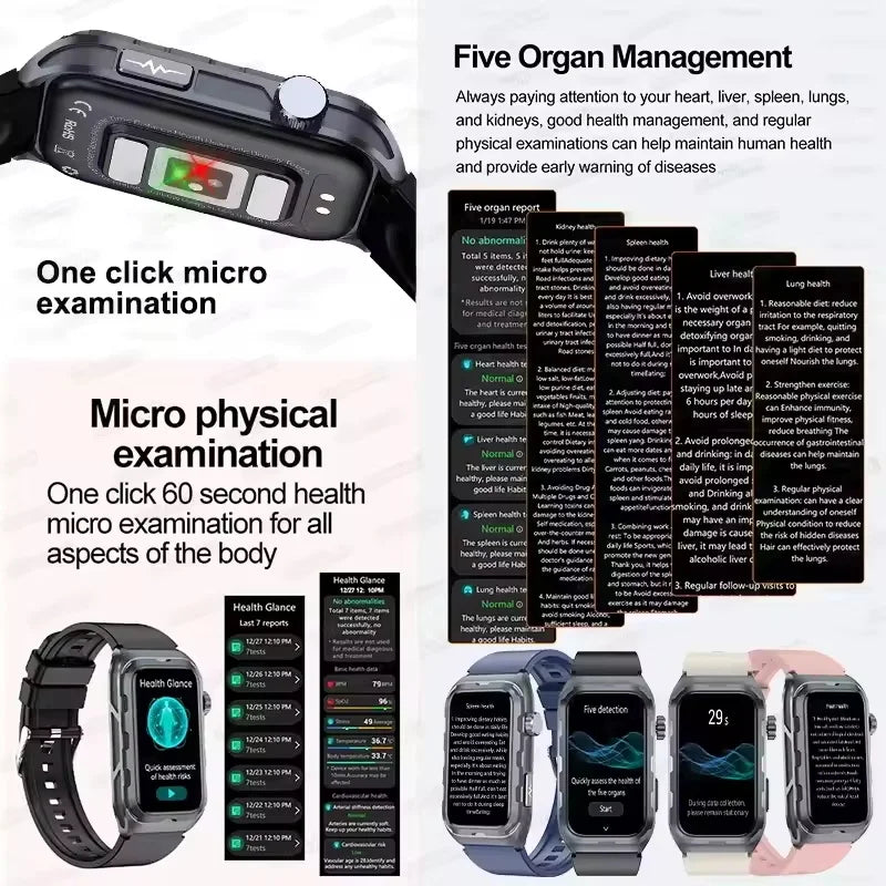 2025 For Xiaomi Nursing level Pulse therapy Health Smartwatch Men ECG+PPG Blood pressure lipid Uric acid Sports Smart Braceles