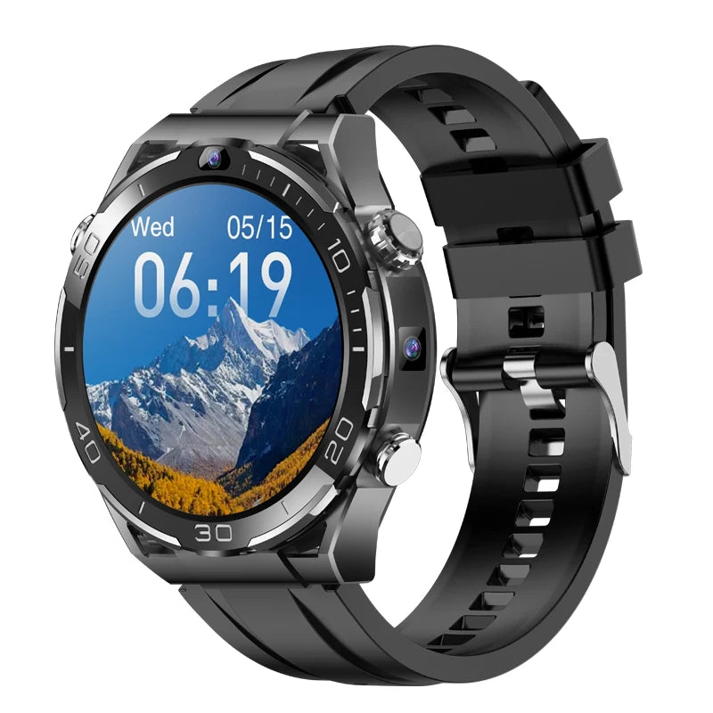 6+128GB Smart Watch WIFI GPS Waterproof GSM SIM Dual Camera 4G Smartwatch Men App Download Heart Rate Health Monitor Video Call