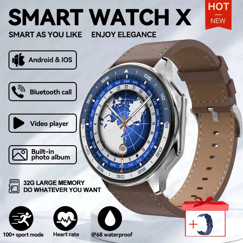 2024 New Men Business Watch For Xiaomi OPPO Watch X 4G Large Memory Video playback Smartwatch Sport Fitness Waterproof Watches