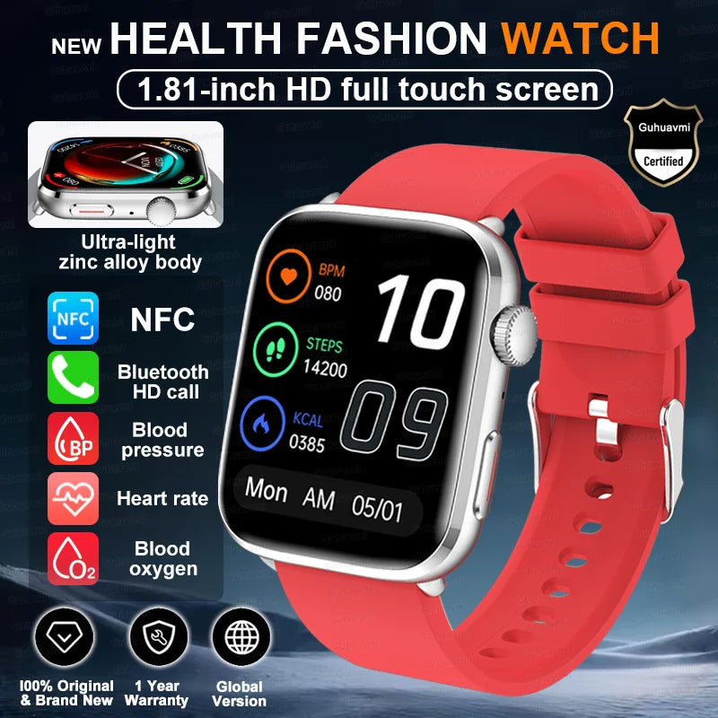2025 New Blood Pressure AI Diagnosis Smart Watch Men Heart Rate Body temperature IP68 Waterproof NFC Smart Watch For HUAWEI  IOS