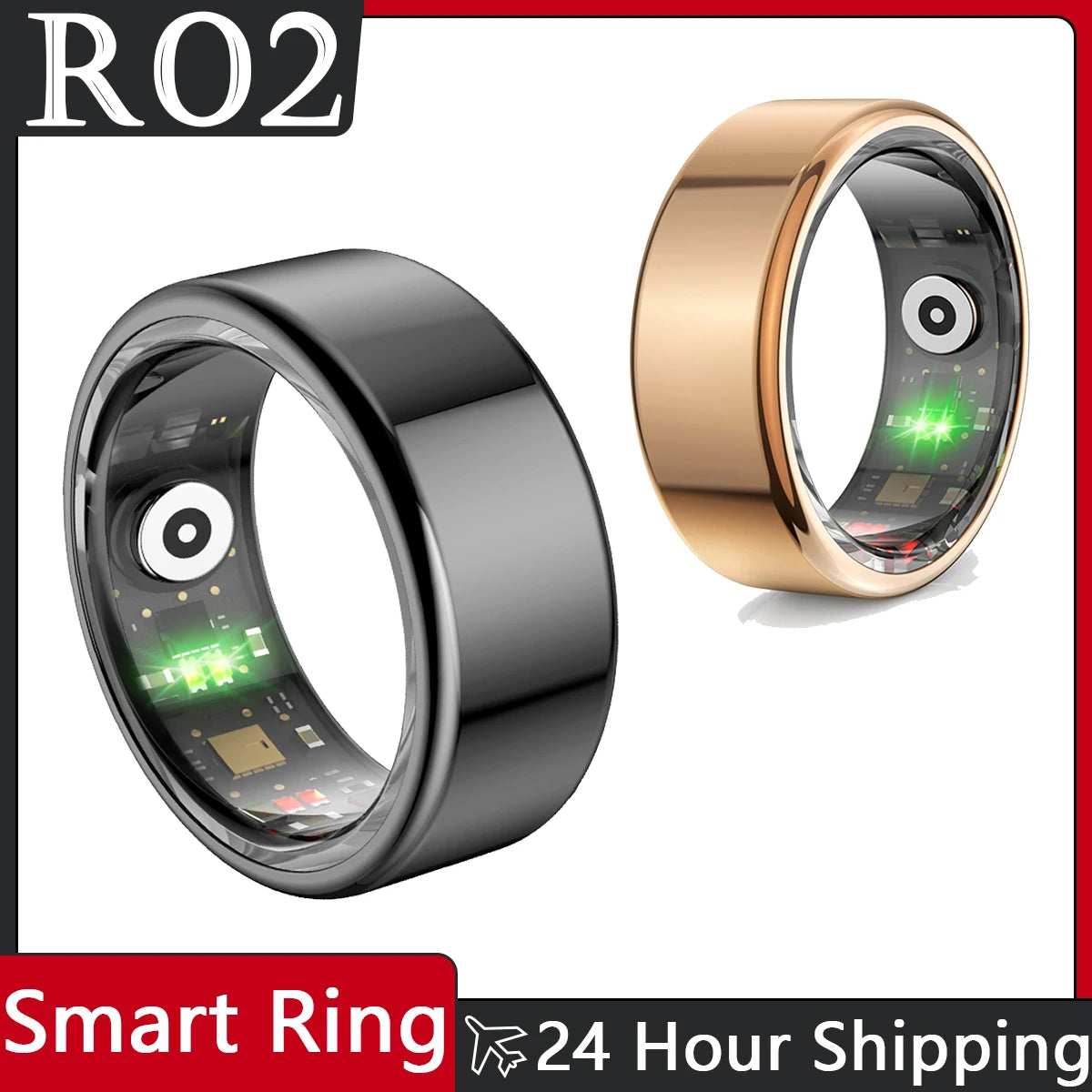 New R02 Smart Ring IP68 Waterproof Blood Pressure Oxygen Sleep Heart Rate Step Monitoring Multiple Sports Mode Men Women Gifts