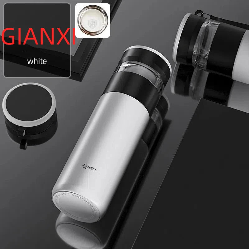 GIANXI Portable 500ML Black Water Bottle Home Stainless Steel Thermos Bottle Drink Items Vacuum Flasks Filterate Coffee Cup