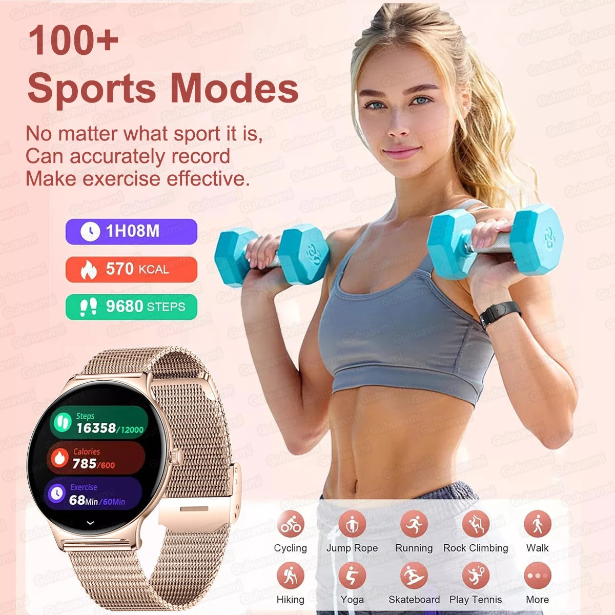 2025 New Smart Watch For Women Gift 1.43 Inch Full Touch Screen Sports Fitness Watches Bluetooth Calls Digital Smartwatch Ladies