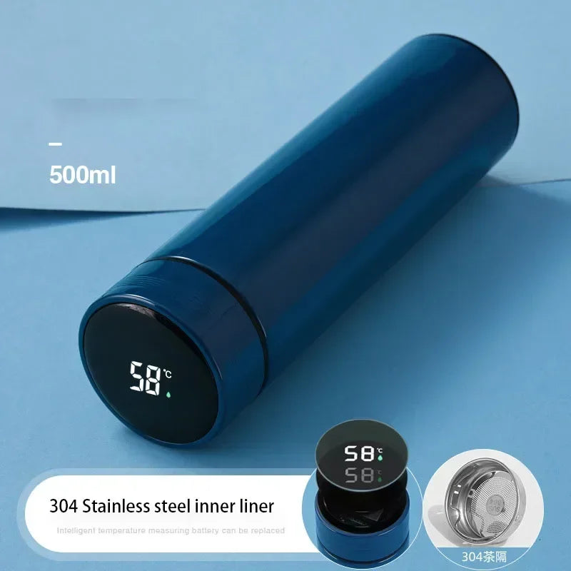 500ml Smart Water Bottle Stainless Steel Thermos Temperature Display Leakproof Vacuum Flasks Coffee Cup Milk Mug Christmas Gift
