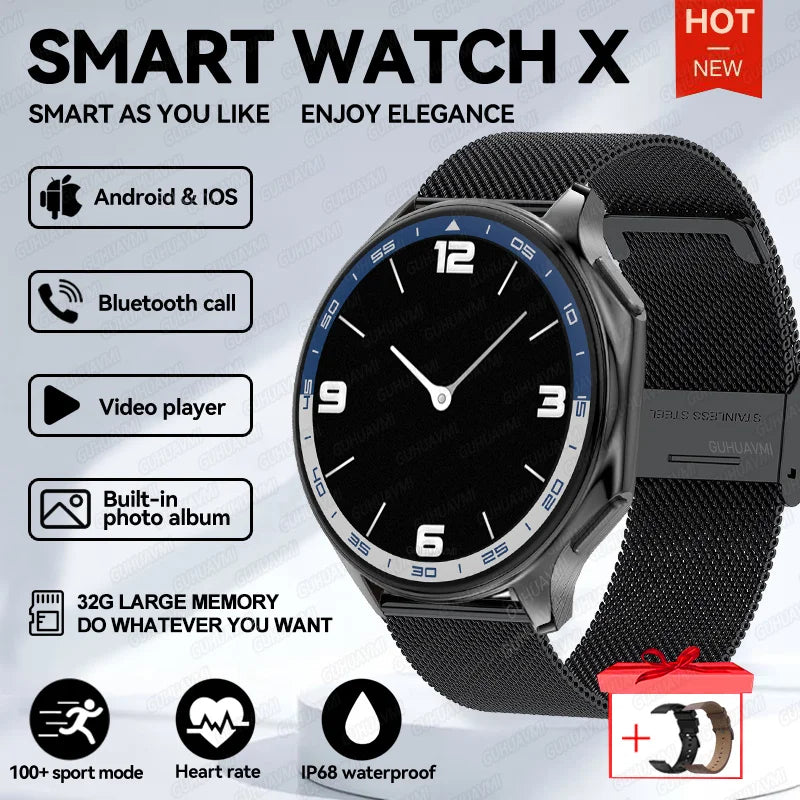 2024 New Men Business Watch For Xiaomi OPPO Watch X 4G Large Memory Video playback Smartwatch Sport Fitness Waterproof Watches