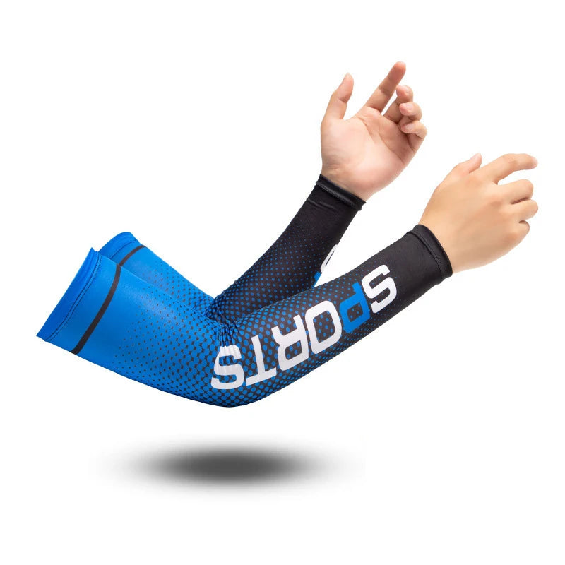 2023New Ice Silk Sleeve Sunscreen Cuff UV Sun Protection Arm Sleeves  Anti-Slip Men Women Long Gloves Outdoor Cool Sport Cycling