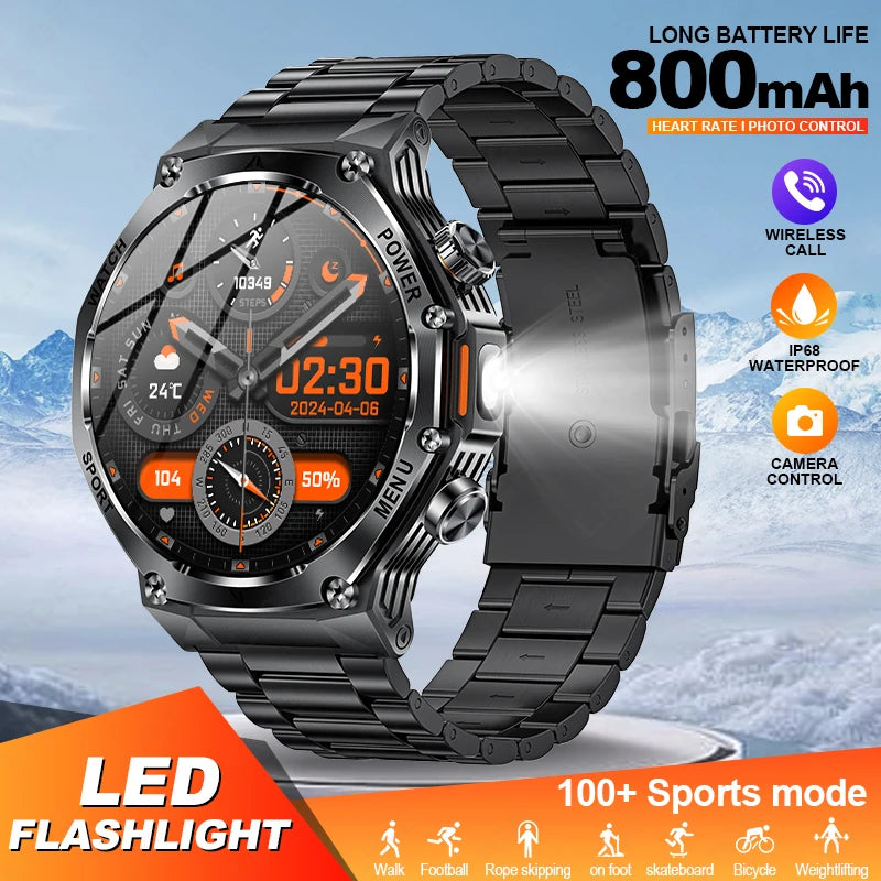 LIGE New Men Smart Watch Bluetooth Calling 800mAh Large Battery Heart Rate Blood Oxygen Health Smartwatch 2025 For Android IOS