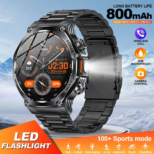 LIGE New Men Smart Watch Bluetooth Calling 800mAh Large Battery Heart Rate Blood Oxygen Health Smartwatch 2025 For Android IOS