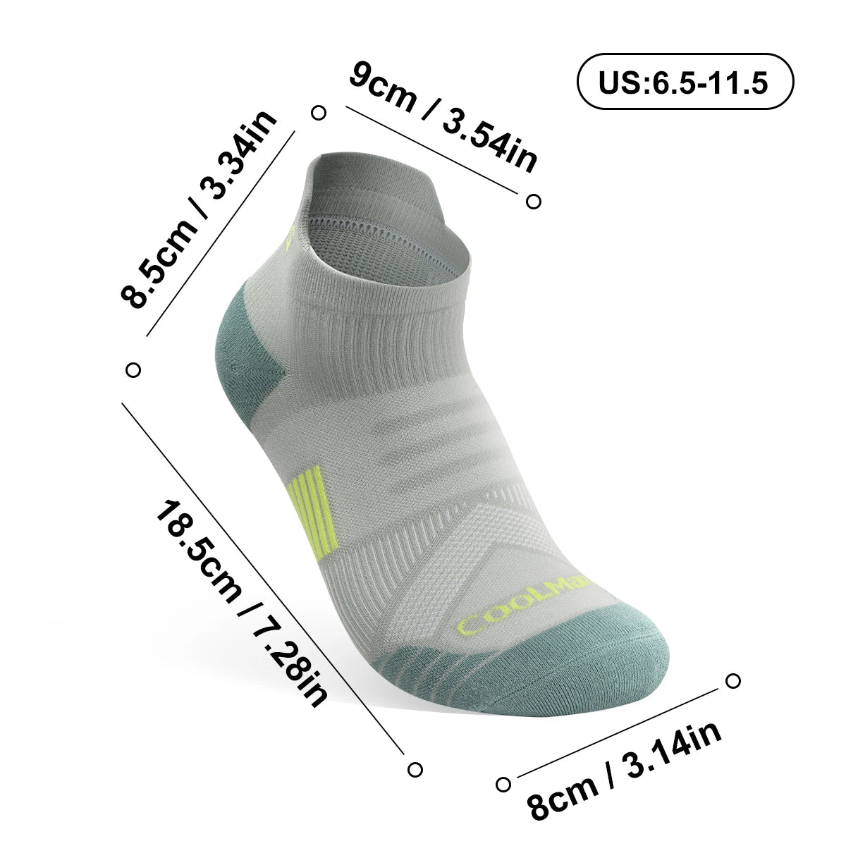 WRELS Coolmax Sports Socks Breathable CoolMax Moisture-Wicking Arch Suppor Damping Socks Professional sports socks Hiking Runnin