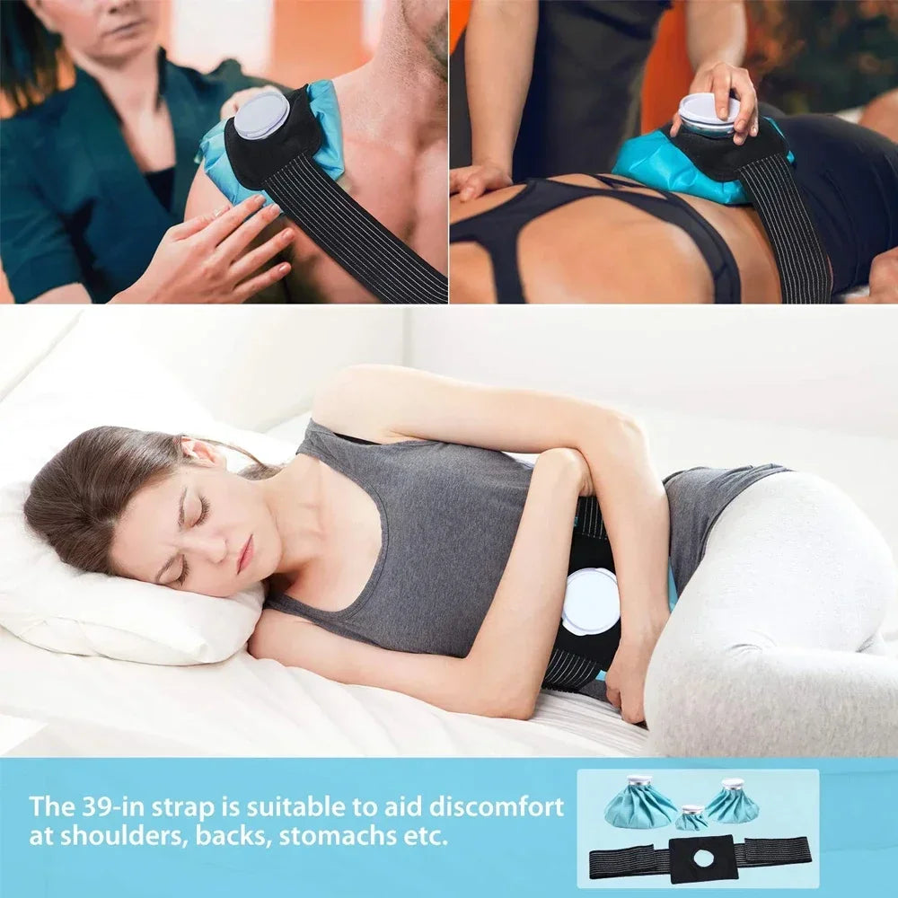 Ice Bag Packs for Injuries Reusable Ice Bags Hot & Cold Therapy and Pain Relief for Knee Leg Injury No-Leak Waterproof Ice Bag