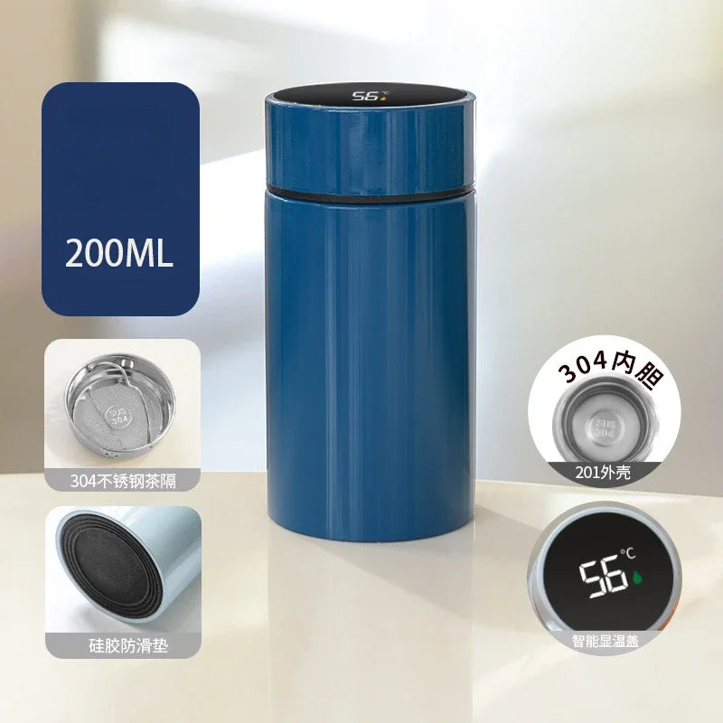 200ML Smart Thermos Water Bottle Intelligent Temperature Display Stainless Steel Vacuum Flasks Thermoses with Filter Tee Cup