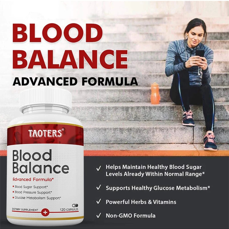 Blood Balance - Supplement, Supports Regulated Blood Sugar and Blood Pressure, Glucose Metabolism, 120 Capsules