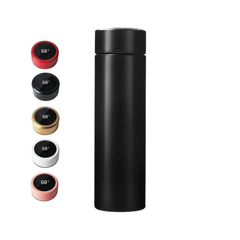 500ml  insulated  stainless  smart  thermos temperature led ,smart  drinkware with reminder to drink Cold water bottle Garrafa