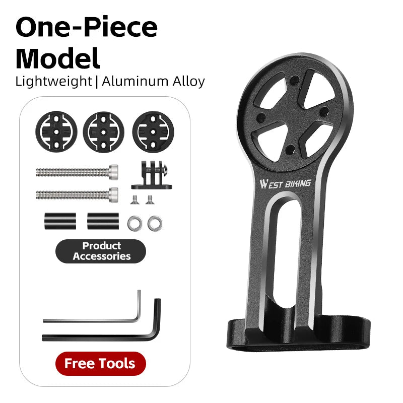 WEST BIKING Adjustable Bicycle Computer Bracket Bike Speedometer Extension Holder Garmin Bryton Wahoo Aluminum Alloy Bike Mount