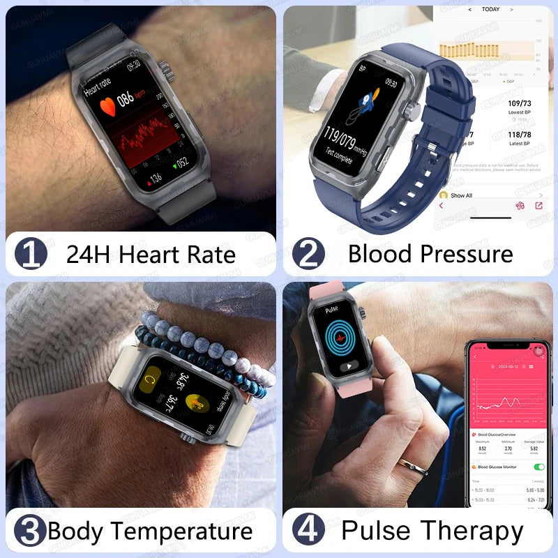 2025 For Xiaomi Nursing level Pulse therapy Health Smartwatch Men ECG+PPG Blood pressure lipid Uric acid Sports Smart Braceles
