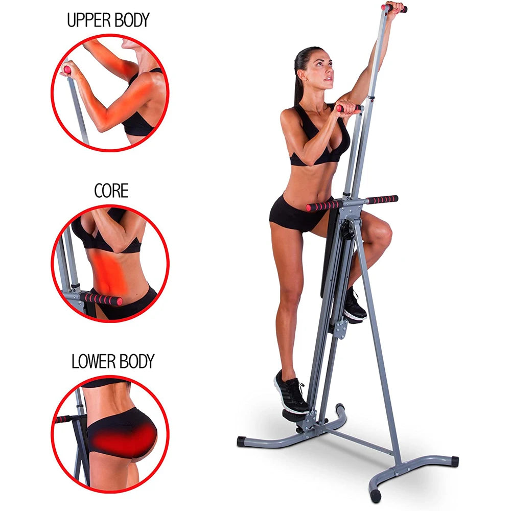 Vertical Climber Combines Resistance Training with LCD Display Universal Home Stepper Body Building Durable Exercise Climbing
