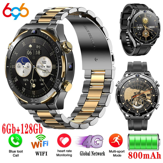 6+128GB Smart Watch WIFI GPS Waterproof GSM SIM Dual Camera 4G Smartwatch Men App Download Heart Rate Health Monitor Video Call