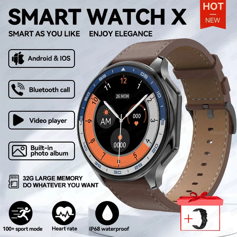 2024 New Men Business Watch For Xiaomi OPPO Watch X 4G Large Memory Video playback Smartwatch Sport Fitness Waterproof Watches