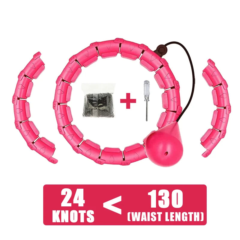 Weighted Hula Circle Hoops for Adults Weight Loss Plus Size for Adults Smart Exercise 2 in 1 Adjustable with Detachable Knots