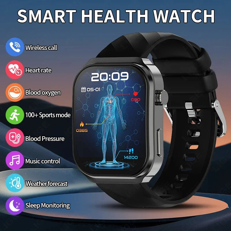 LIGE ECG+PPG AI Medical Diagnosis Health Smartwatch Blood Lipids Uric Acid Smart Watch Men Waterproof Watch Women Bluetooth Call