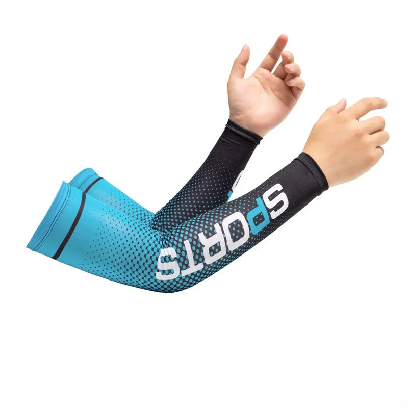 New Ice Silk Sleeve Sunscreen Cuff UV Sun Protection Arm Sleeves  Anti-Slip Men Women Long Gloves Outdoor Cool Sport Cycling