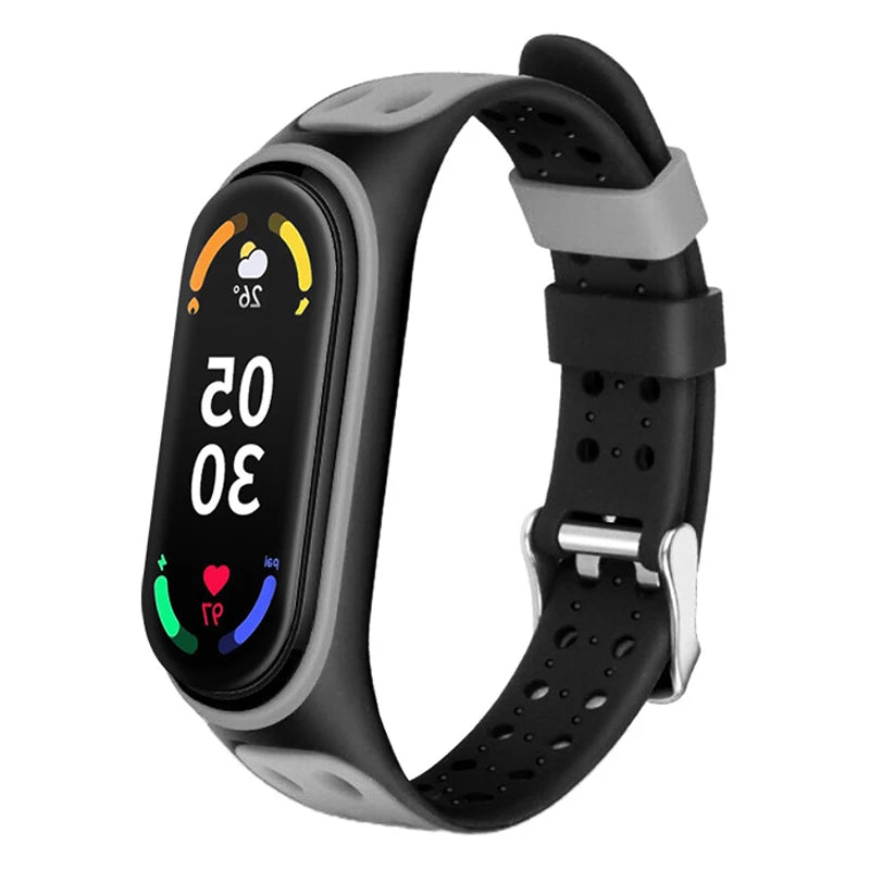 Sport Strap for Mi Band 7 6 5 Bracelet Belt Silicone Watchband Replacement Smartwatch Bracelet for Xiaomi Mi Band 3 4 5 6 Strap