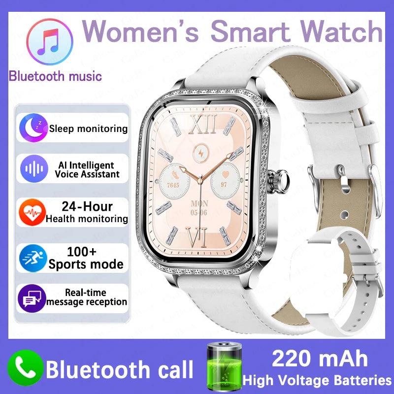 For Xiaomi Huawei New Women Smart Watch Heart Rate Blood Pressure Monitor Music Playback AI Voice Sports BT Calling SmartWatch