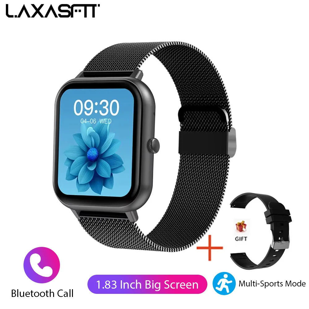 LAXASFIT 2025 New Men's Smart Watch Women's Gift Full Touch Screen Sports Fitness Watch Bluetooth Phone Digital Smart Watch