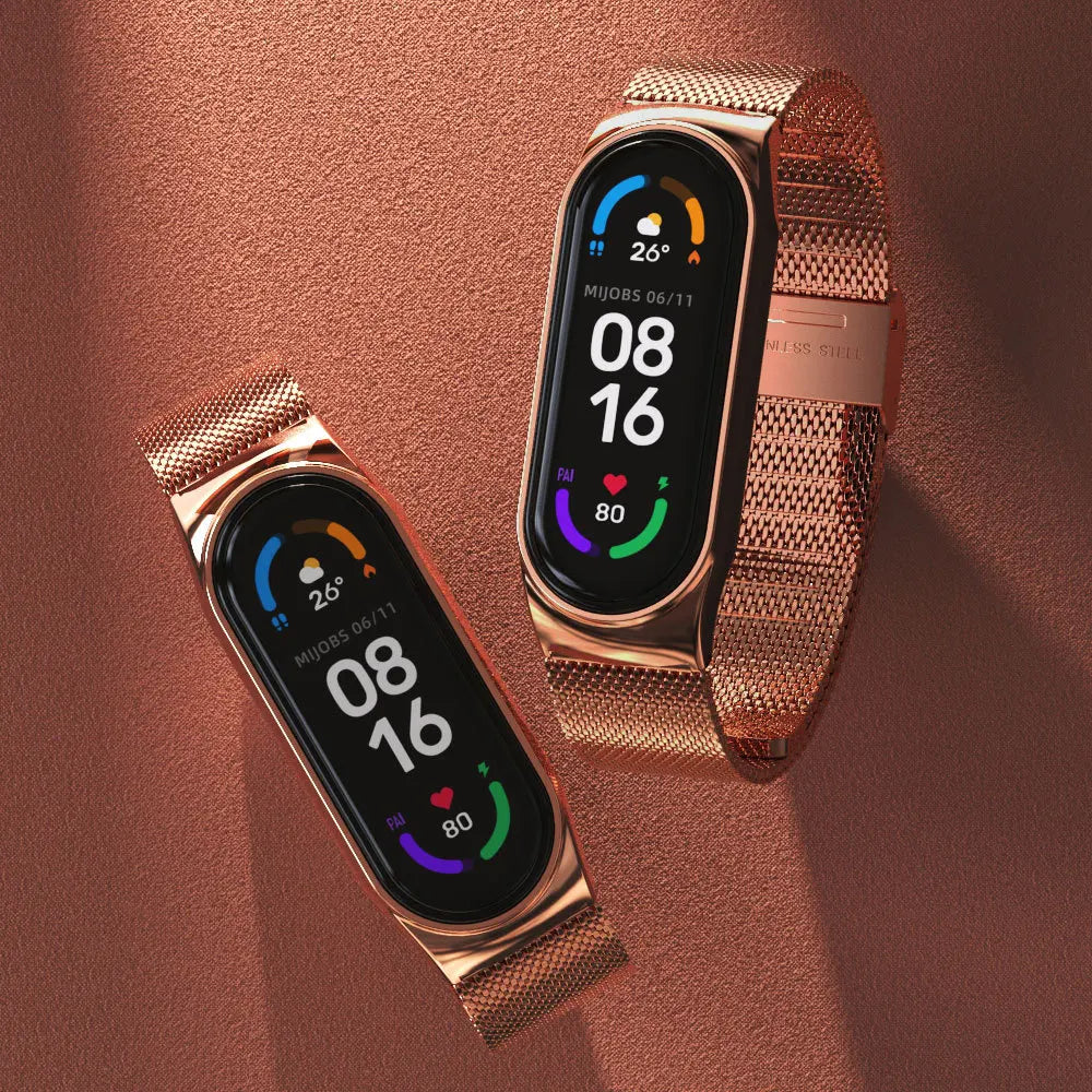 Strap for Xiaomi Mi Band 6 5 4 3 Metal Milanese Bracelet On Mi Band 4 Luxury Stainless Steel Wristband for Miband 5 6 Strap