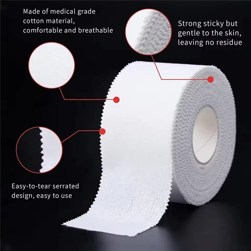1 ROLL 2.5/3.8/5cm 9.1 Meter Sports Tape Cotton Bandage Binding Twisted Fingers Ankles Wrist Support Muscle Pain
