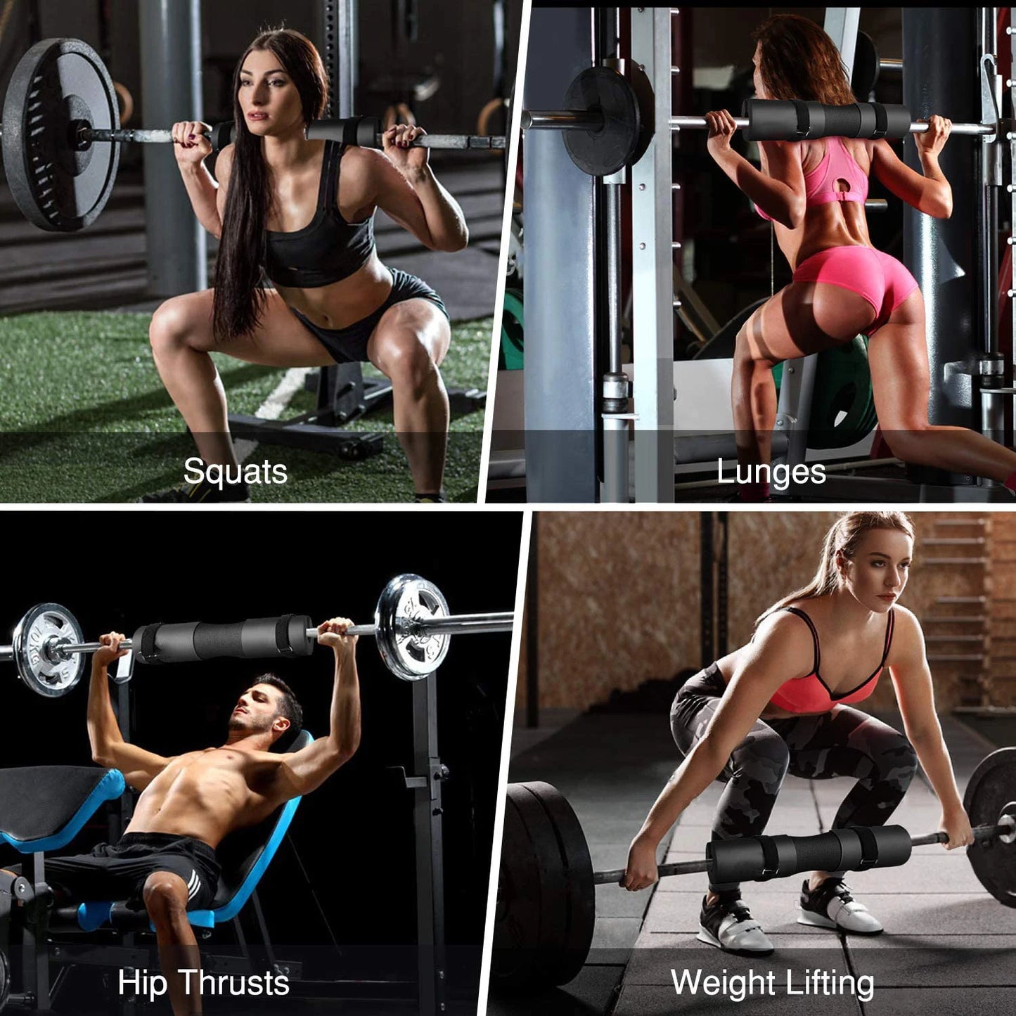 1PC/1pair Squat Pad Barbell Pad for Squats Lunges Hip Thrust , Neck Shoulder Protective Pad Support Foam Sponge Bar Pad