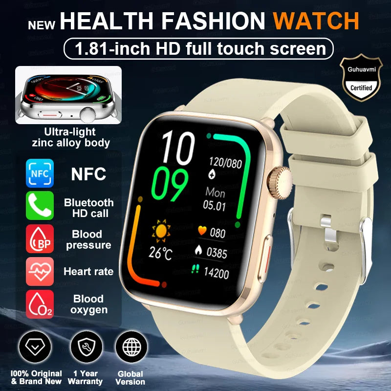 2025 New Blood Pressure AI Diagnosis Smart Watch Men Heart Rate Body temperature IP68 Waterproof NFC Smart Watch For HUAWEI  IOS