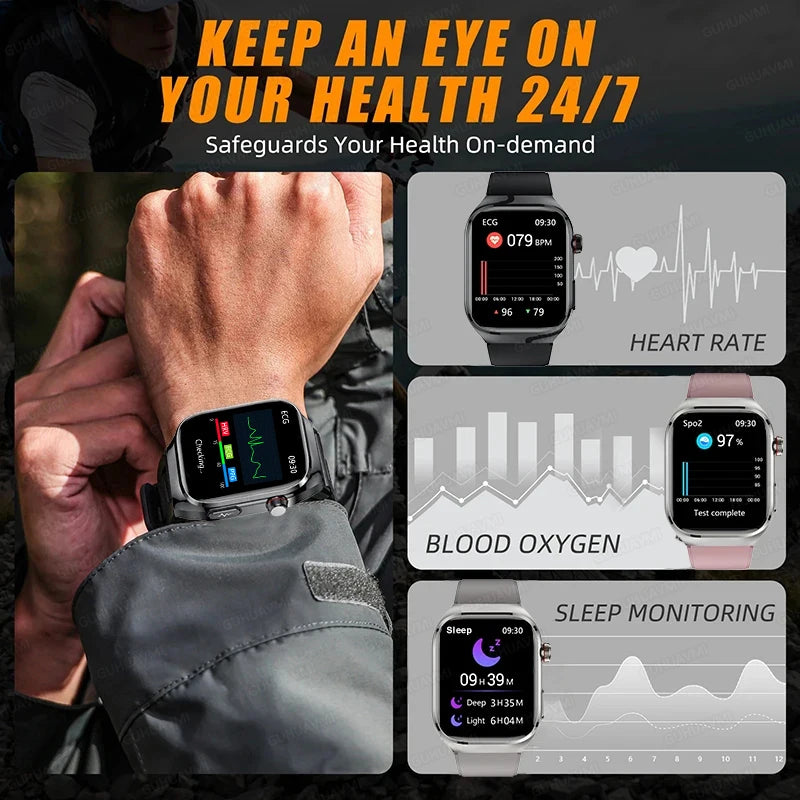 2025 New For Xiaomi Five organ examination Smart Watch Men ECG+PPG Uric Acid Blood Fat Bluetooth Call Sports Health Smartwatches
