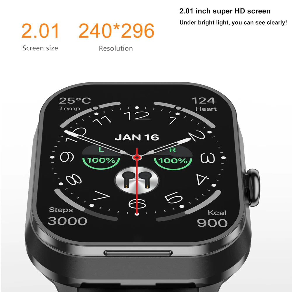 2024 New Headphone NFC Smartwatch 2 In 1 TWS Headset Blue Tooth Call Smart Watch Sports Waterpoof Heart Rate Music Weather