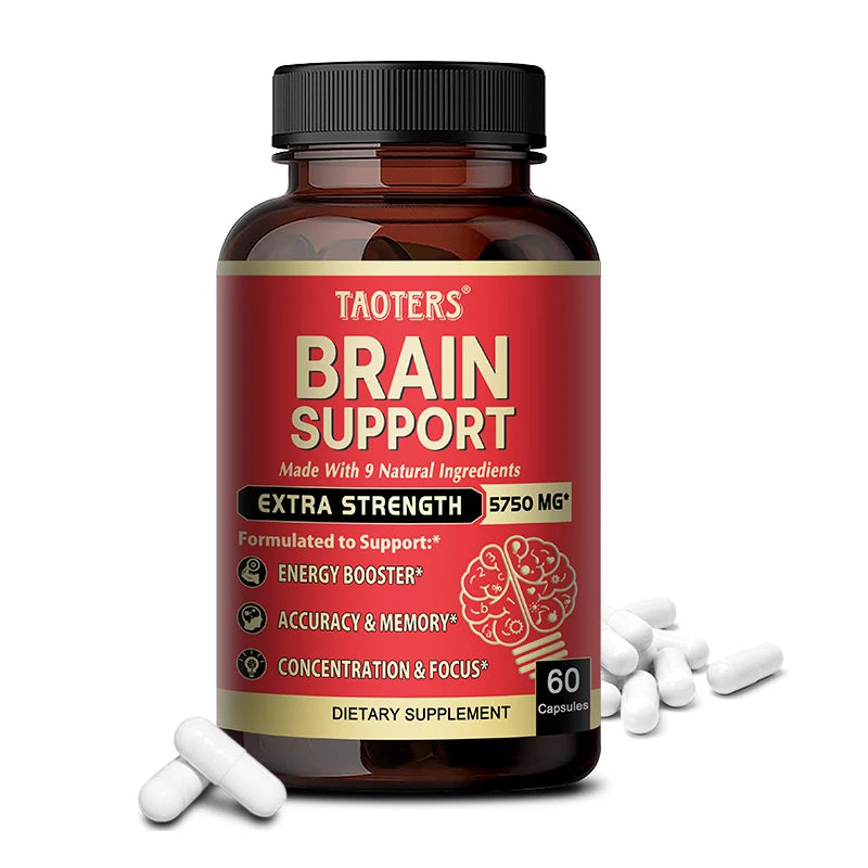 Brain Support Supplement, Helps Memory and Focus, Accuracy and Concentration, Learning Ability, Energy Support