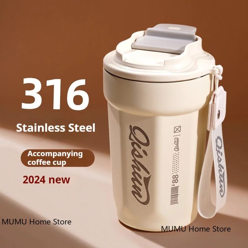 480ML Coffee Mug 316 Stainless Steel Vacuum Flask Keeps Cold and Heat Thermal Mug Car Insulated Cup Tumbler Travel Water Bottle