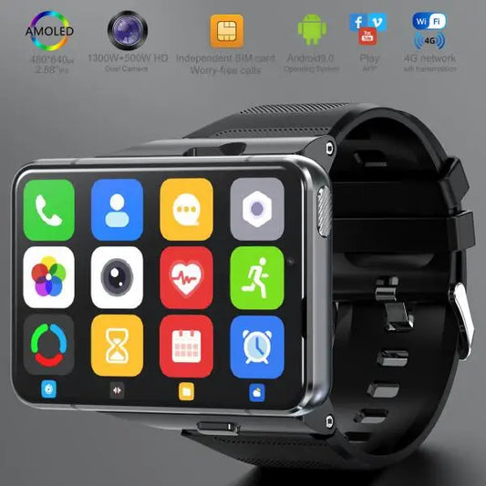 New S999 4G Smart Watch Android 9.0 MTK6761 Quad Core 4GB 64GB 2.88" HD Large Screen Smartwatch 5.0MP+13.0MP Dual Camera 2300mAh
