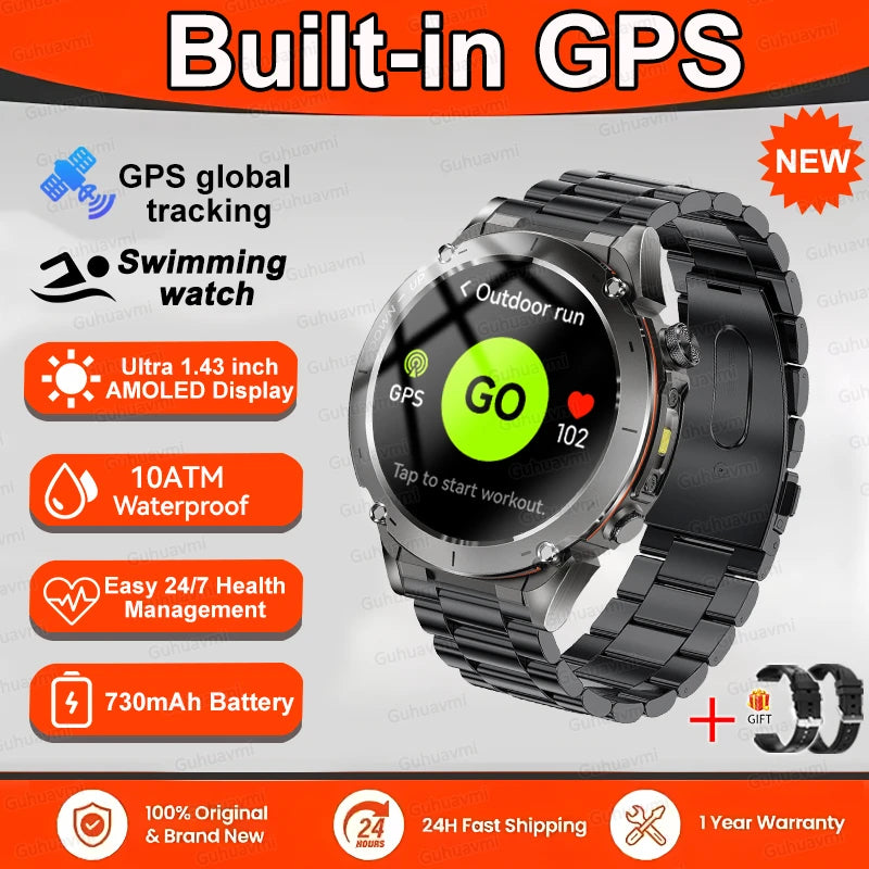 2025 New For Xiaomi GPS Sports Smart Watch 10ATM Waterproof Built-in Dual-Band GNSS Compass Altimeter Military Grade Smartwatchs