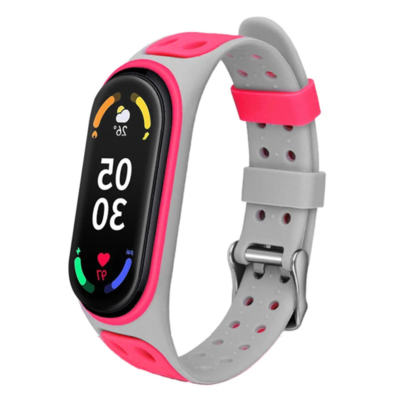 Sport Strap for Mi Band 7 6 5 Bracelet Belt Silicone Watchband Replacement Smartwatch Bracelet for Xiaomi Mi Band 3 4 5 6 Strap