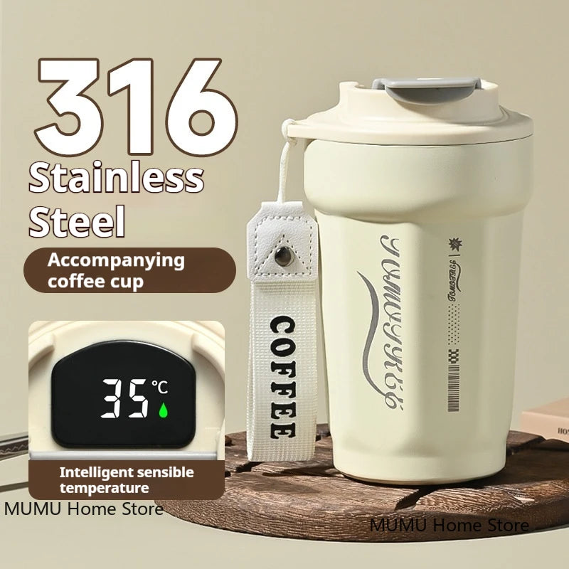 480ML Coffee Mug 316 Stainless Steel Vacuum Flask Keeps Cold and Heat Thermal Mug Car Insulated Cup Tumbler Travel Water Bottle