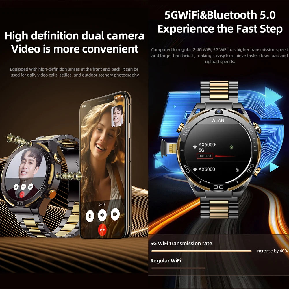 NEW JingTider JT7 MTK6762 Octa Core 4G LTE Smart Watch Men 1.508" Real AMOLED Screen Android 10 Smartwatch Dual Camera WIFI GPS