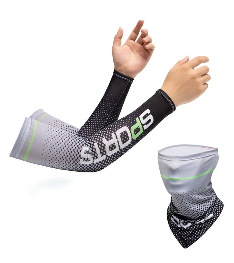 New Ice Silk Sleeve Sunscreen Cuff UV Sun Protection Arm Sleeves  Anti-Slip Men Women Long Gloves Outdoor Cool Sport Cycling