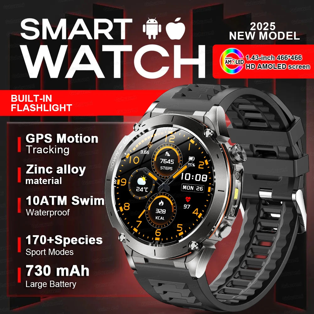 New For HUAWEI Dual-Band Satellite GPS Smartwatch Ultra HD AMOLED Screen Compass 10ATM Waterproof Sports SmartBracelet Men Watch