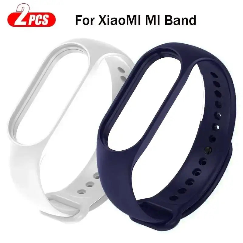 2Pcs Watchband For Mi Band 7 6 5 4 3 Bracelet Xiaomi Mi Band Strap Silicone Sport Replacement Wristband Smartwatch Accessories