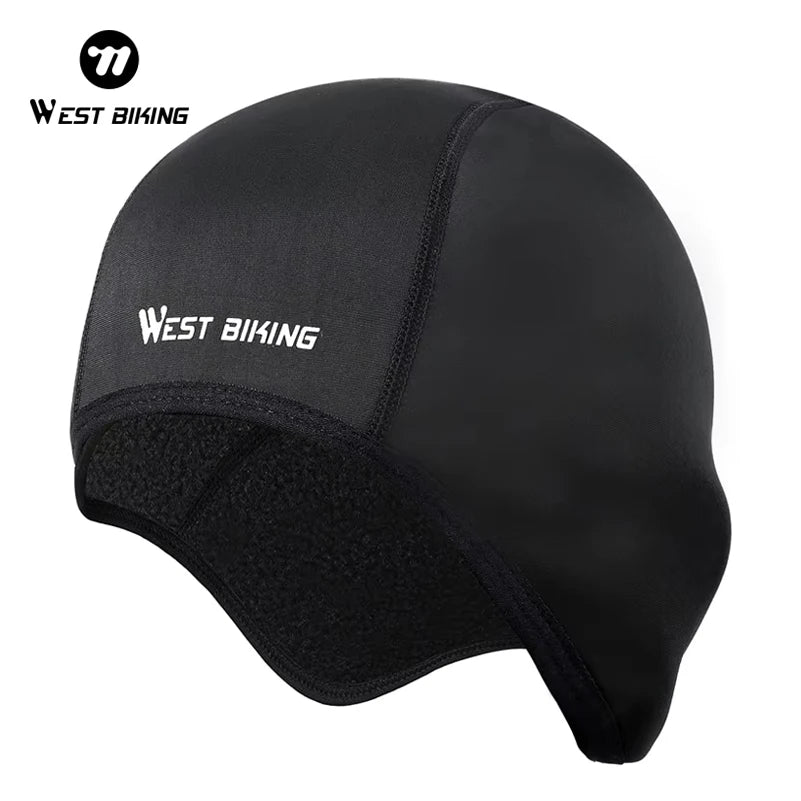 WEST BIKING Winter Cycling Cap Windproof Thermal Ski Helmet Liner Running Skiing Motorcycle Hat Men Women MTB Cycling Headwear
